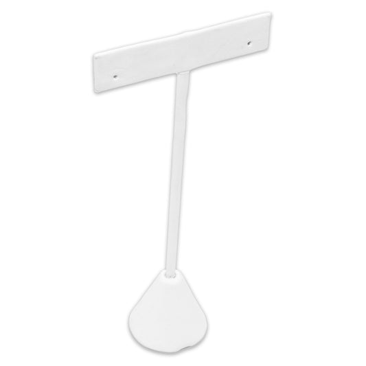 4 3/4" White Leatherette Velvet Single Earring T-Stand