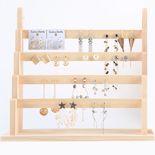 4 Tier Stacked Wood Earring Display Stand