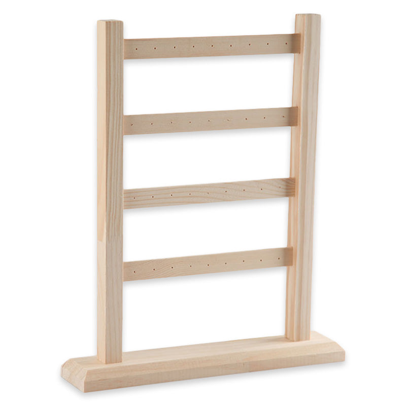 4 Tier Wood Earring Self-Standing Display
