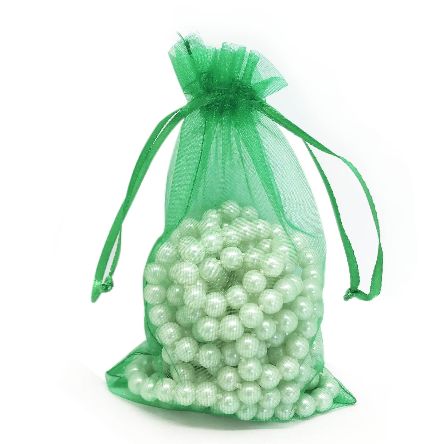 Light Green Organza Drawstring Pouches