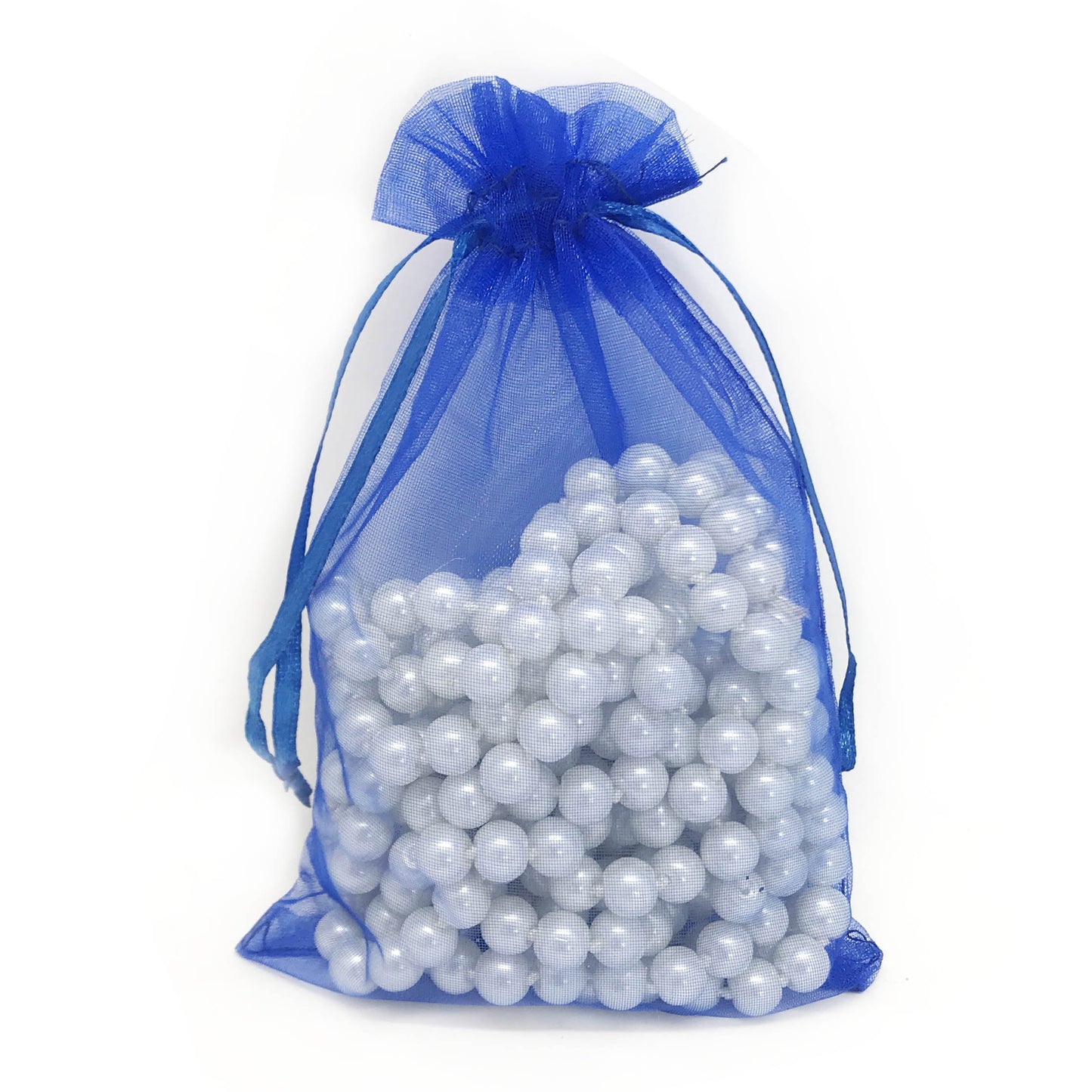 Royal Blue Organza Drawstring Pouches
