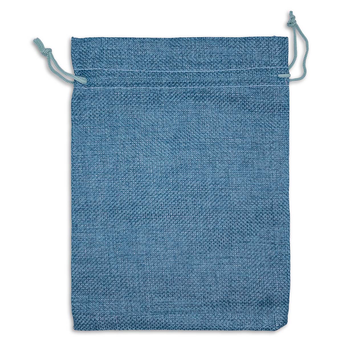 4" x 6" Teal Blue Linen Burlap Drawstring Gift Bags