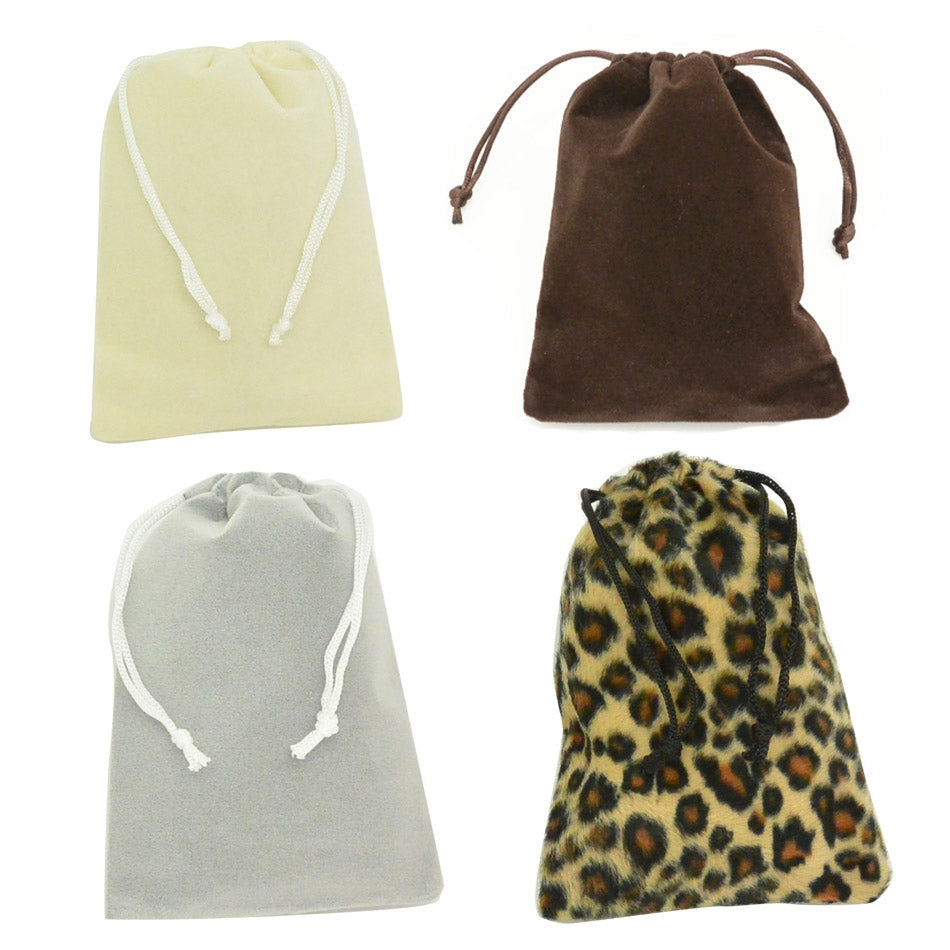 Large Beige High Quality Velvet Pouch Bags Party Favors