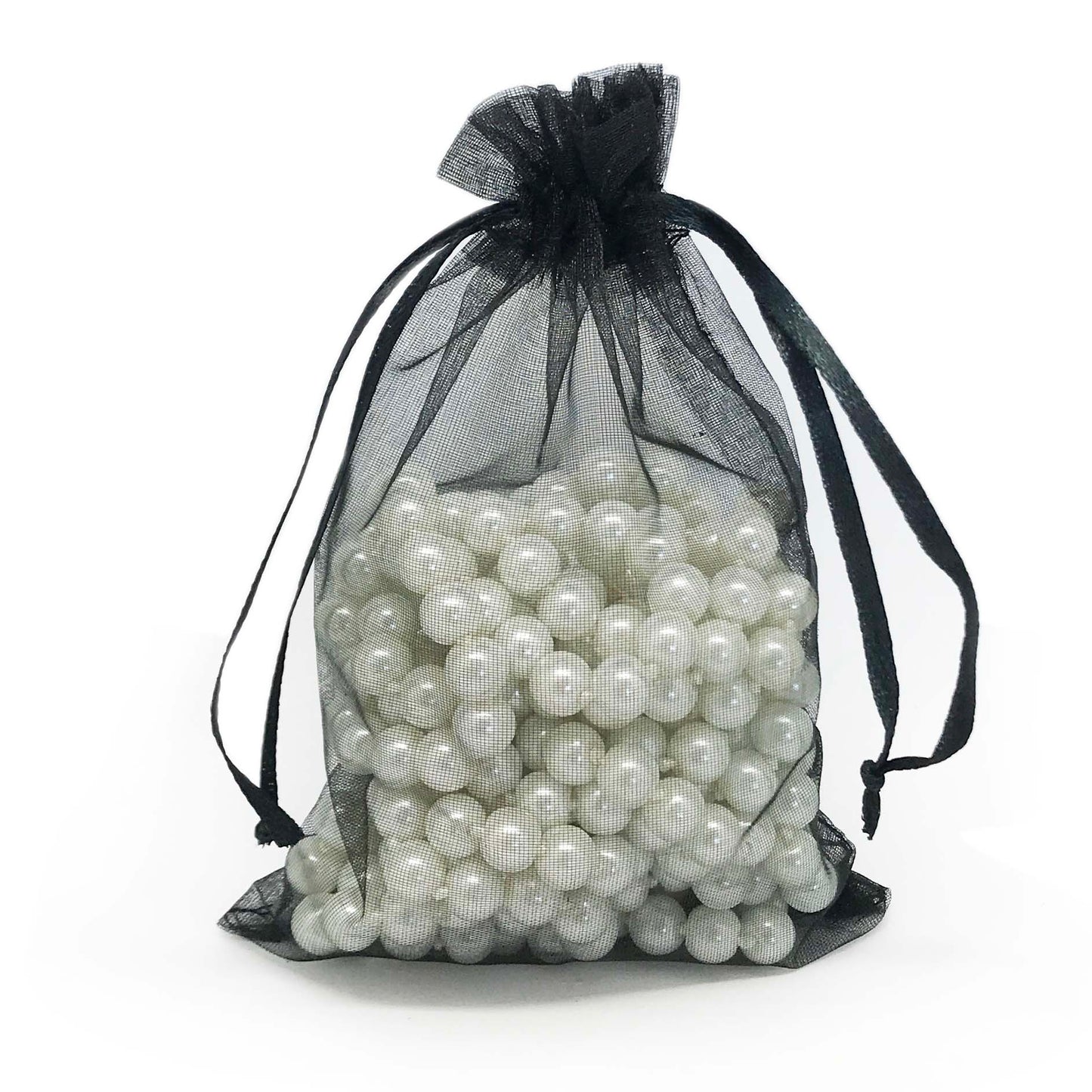 Black Organza Drawstring Pouches