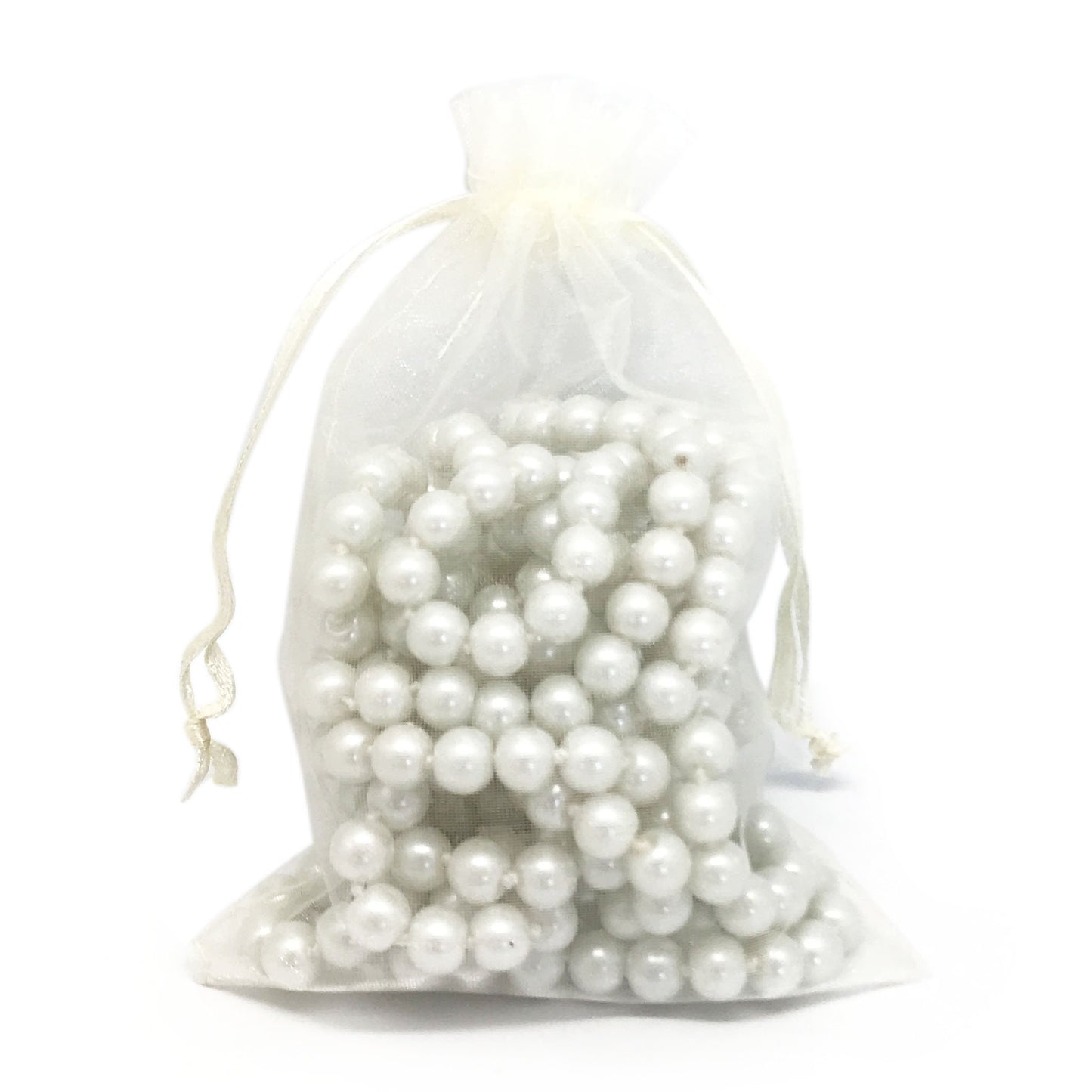 Cream Color Organza Drawstring Pouches