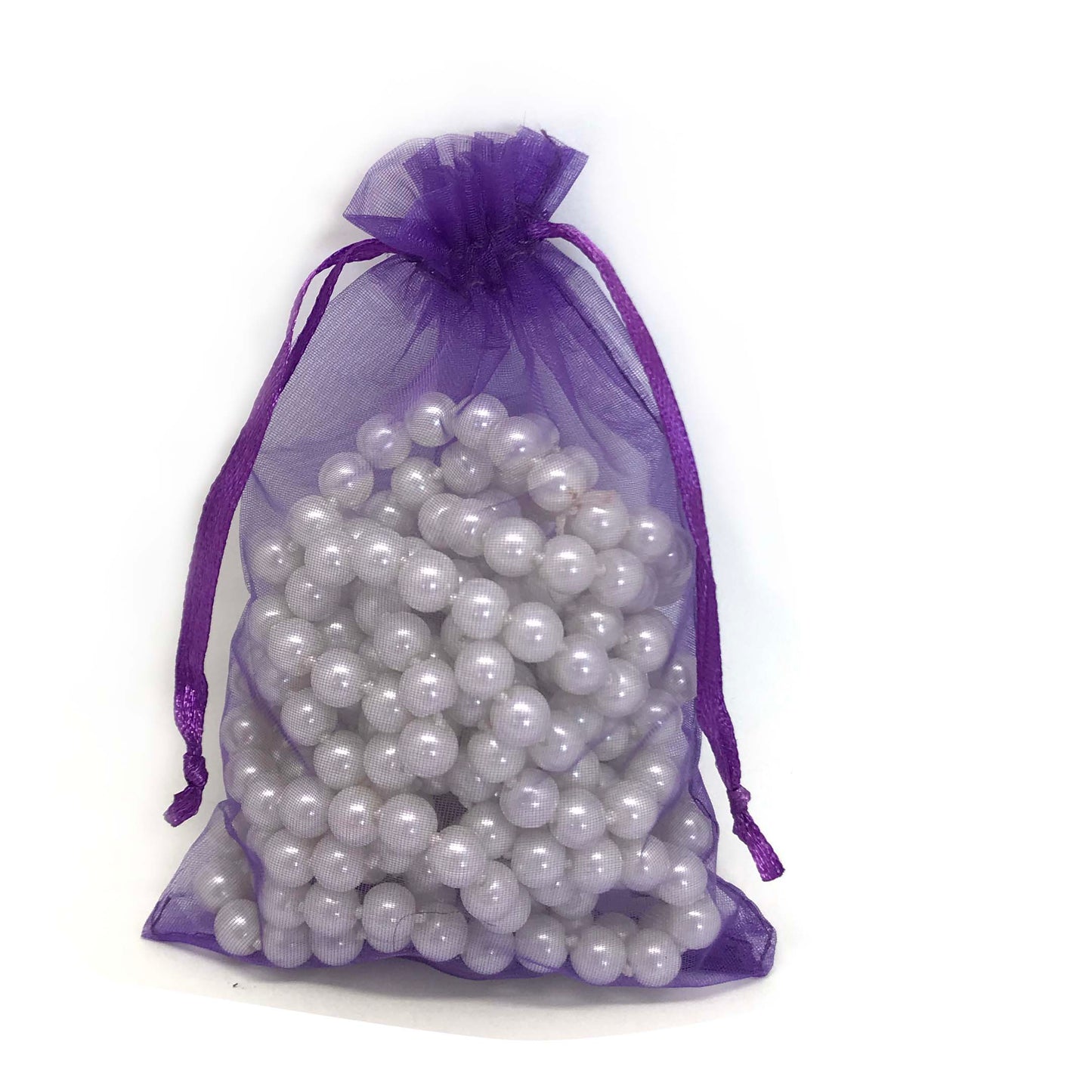 Dark Purple Organza Drawstring Pouches
