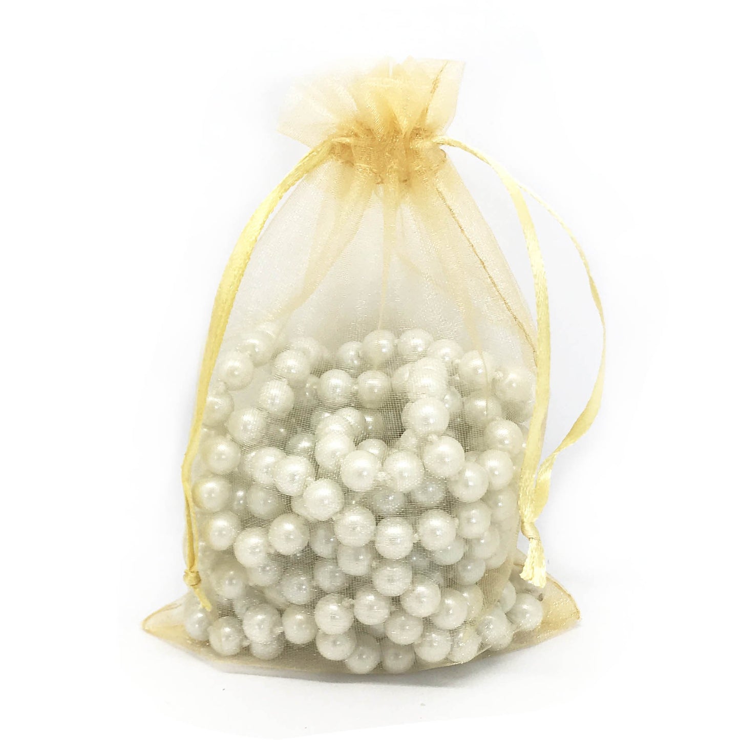 Gold Color Organza Drawstring Pouches