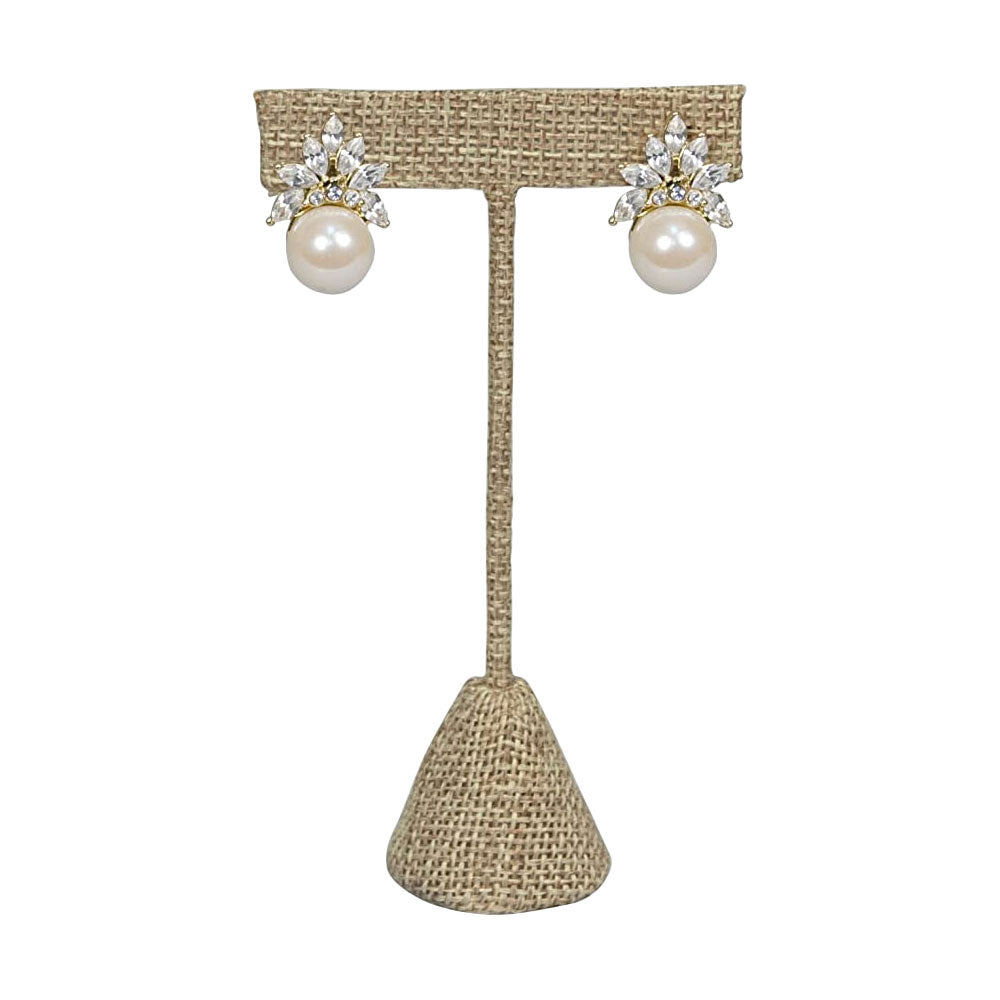 5 3/4" Single Burlap T-Shape Earring Display Stands