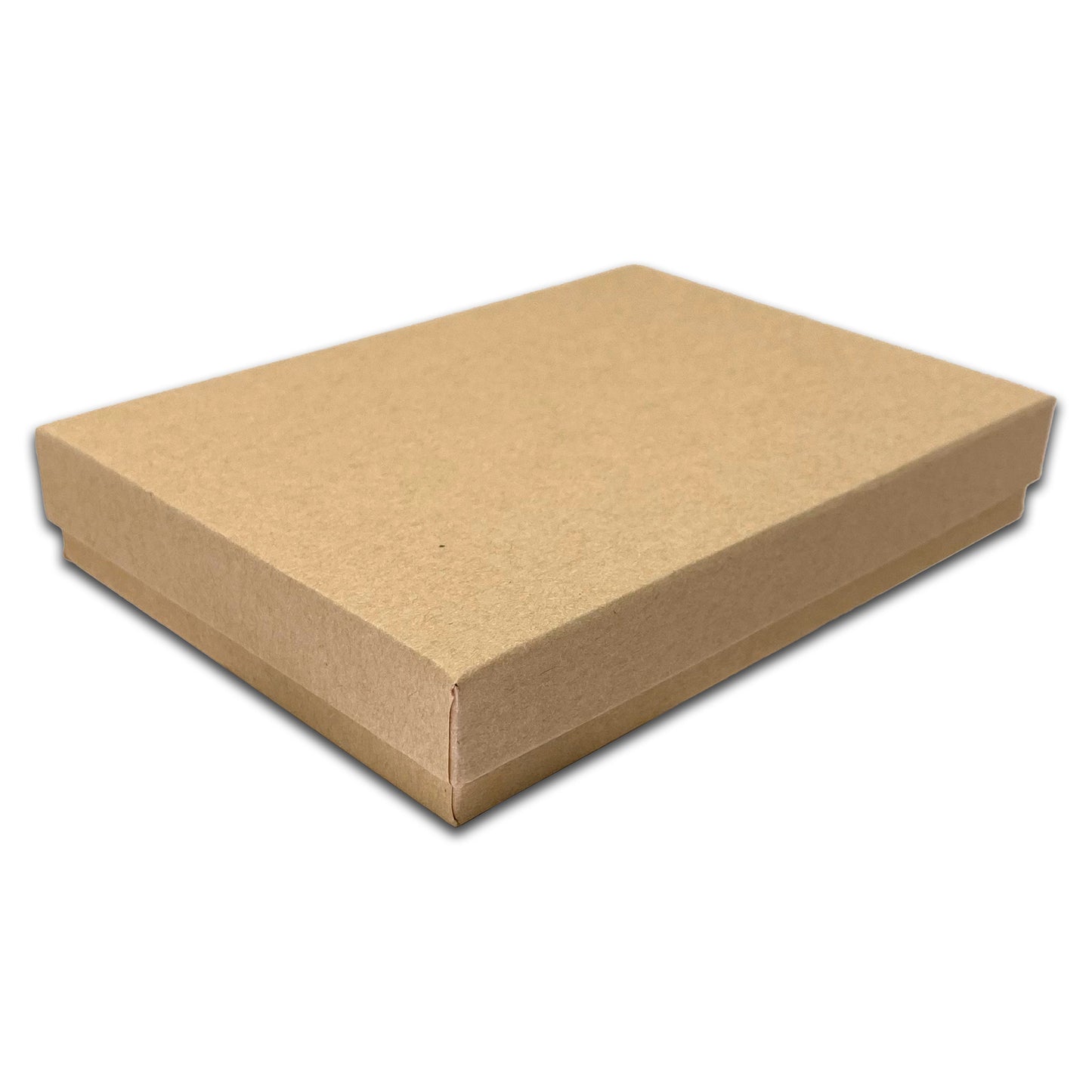 5 7/16" x 3 15/16" Kraft Necklace Paper Box with Black Foam Insert
