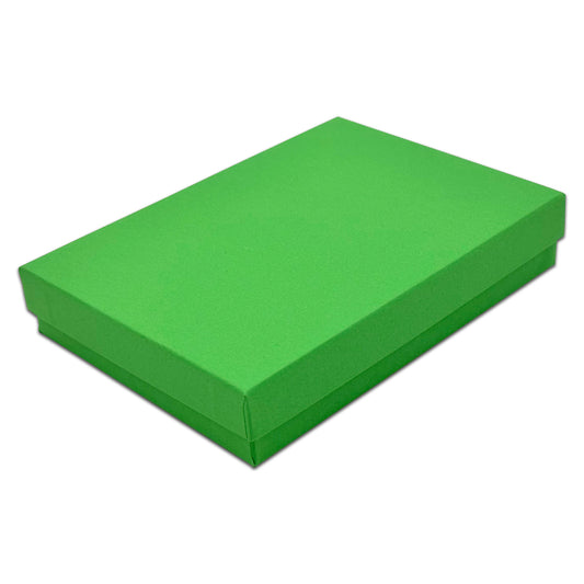 5 7/16" x 3 15/16" x 1" Light Green Cotton Filled Paper Box