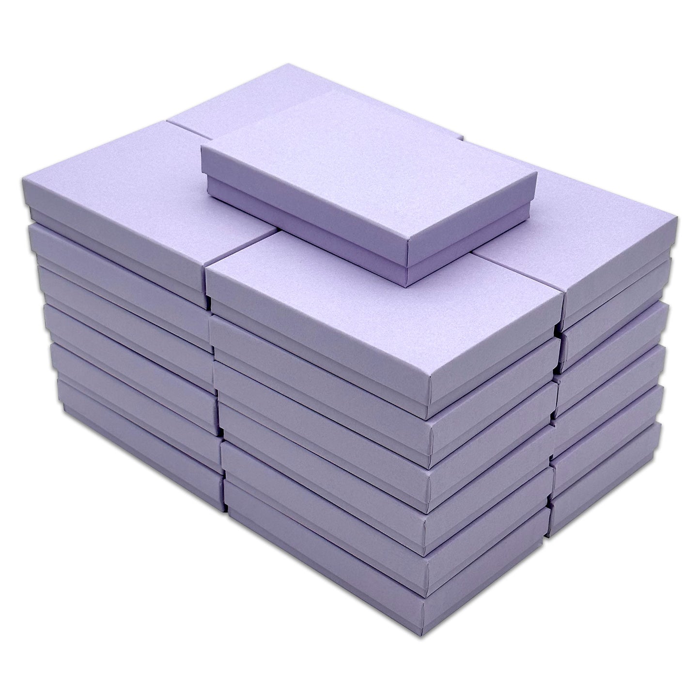 5 7/16" x 3 15/16" x 1" Light Lavender Cotton Filled Paper Box