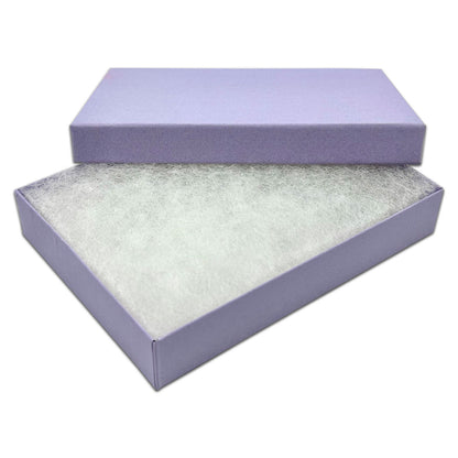 5 7/16" x 3 15/16" x 1" Light Lavender Cotton Filled Paper Box