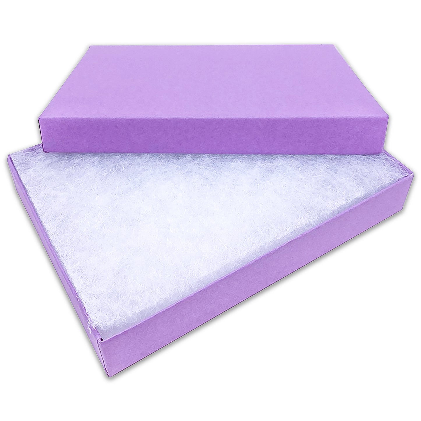 5 7/16" x 3 15/16" x 1" Matte Purple Cotton Filled Paper Box