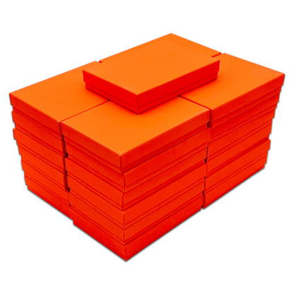 5 7/16" x 3 15/16" x 1" Neon Orange Cotton Filled Paper Box