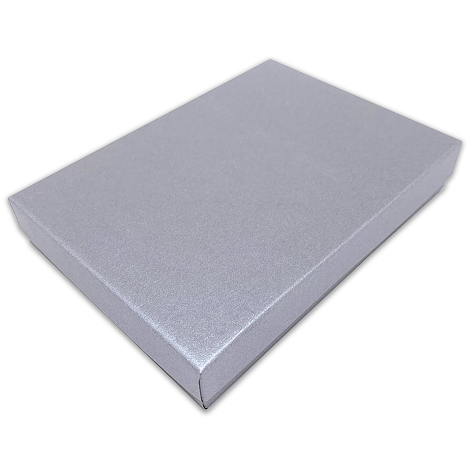 5 7/16" x 3 15/16" x 1" Pearl Gray Cotton Filled Paper Box