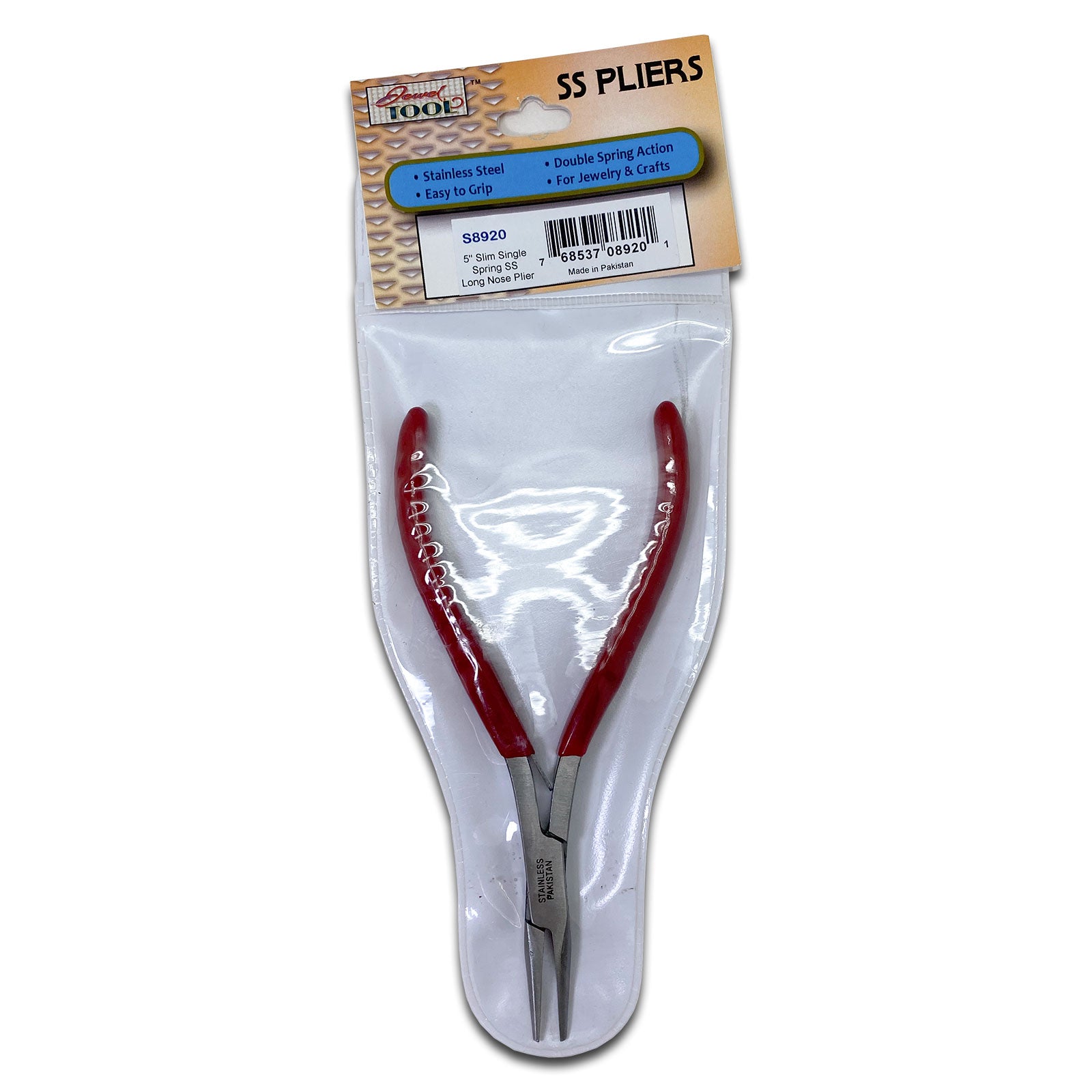 5" Slim Single Spring Long Nose Pliers