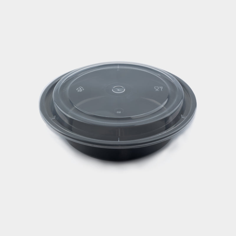 22 oz Round Plastic Disposable Food Containers (50 Pack)