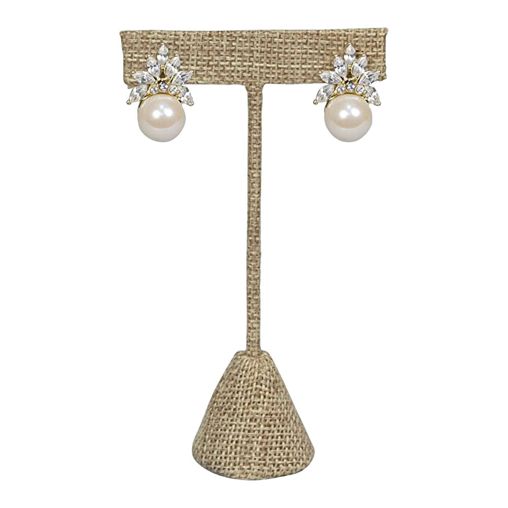 6 3/4" Single Burlap T-Shape Earring Display Stand