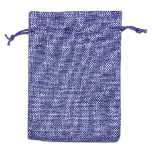 6" x 8" Lavender Linen Burlap Drawstring Gift Bags