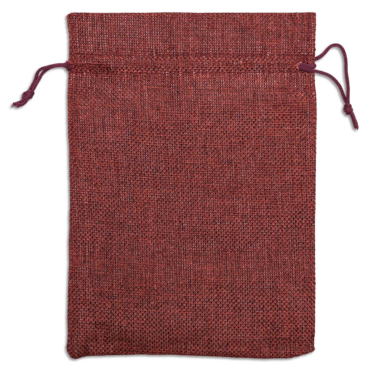 6" x 8" Maroon Linen Burlap Drawstring Gift Bags