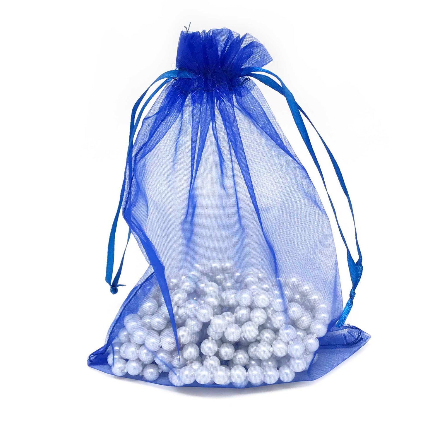 Royal Blue Organza Drawstring Pouches