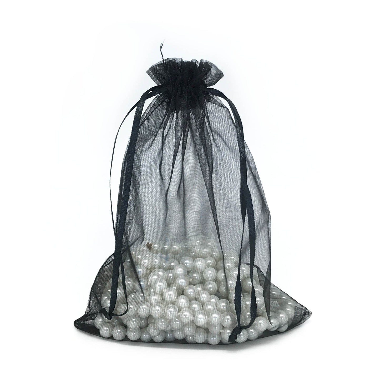 Black Organza Drawstring Pouches