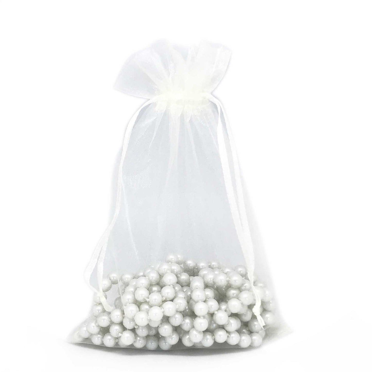 Cream Color Organza Drawstring Pouches