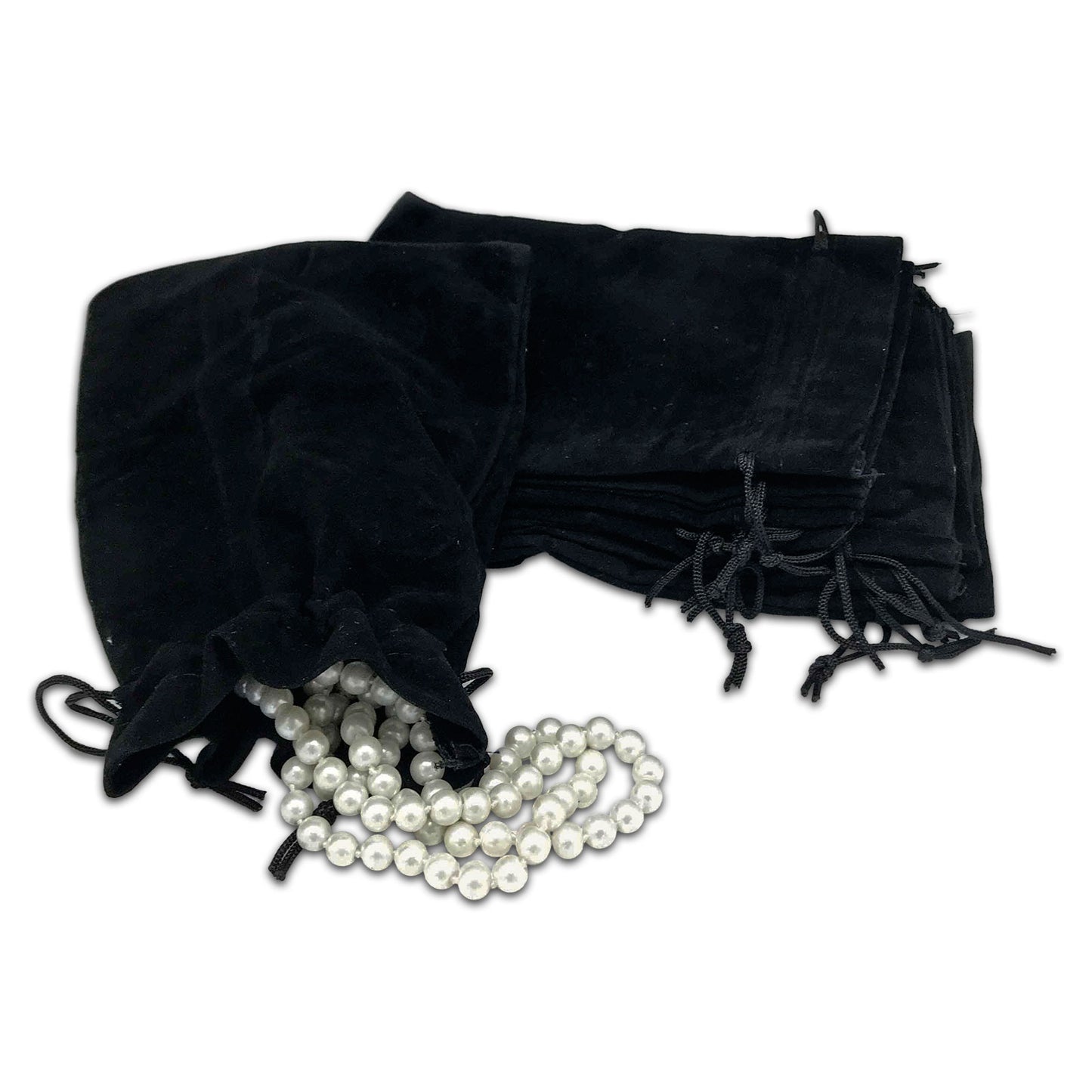 6" x 8" Black Velvet Drawstring Pouch
