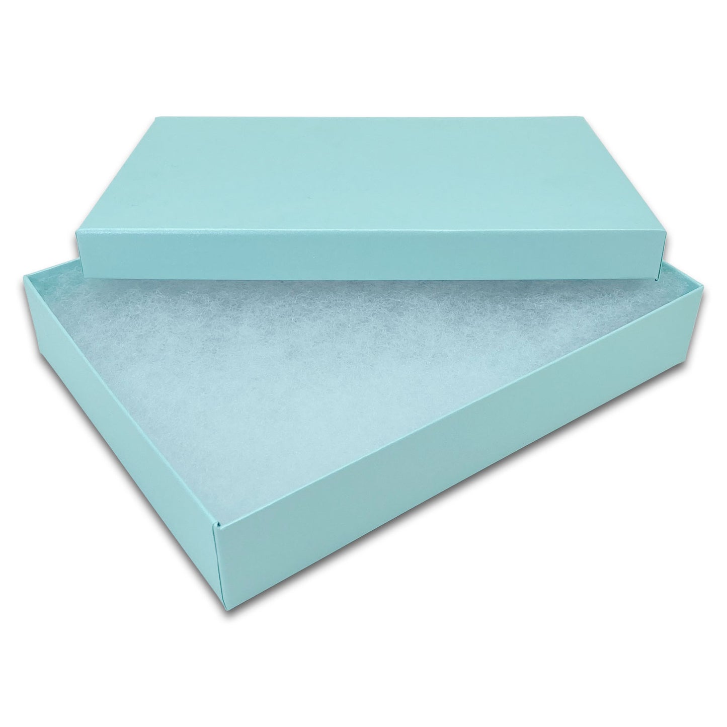 7 1/8" x 5 1/8" Light Pearl Teal Cotton Filled Paper Box
