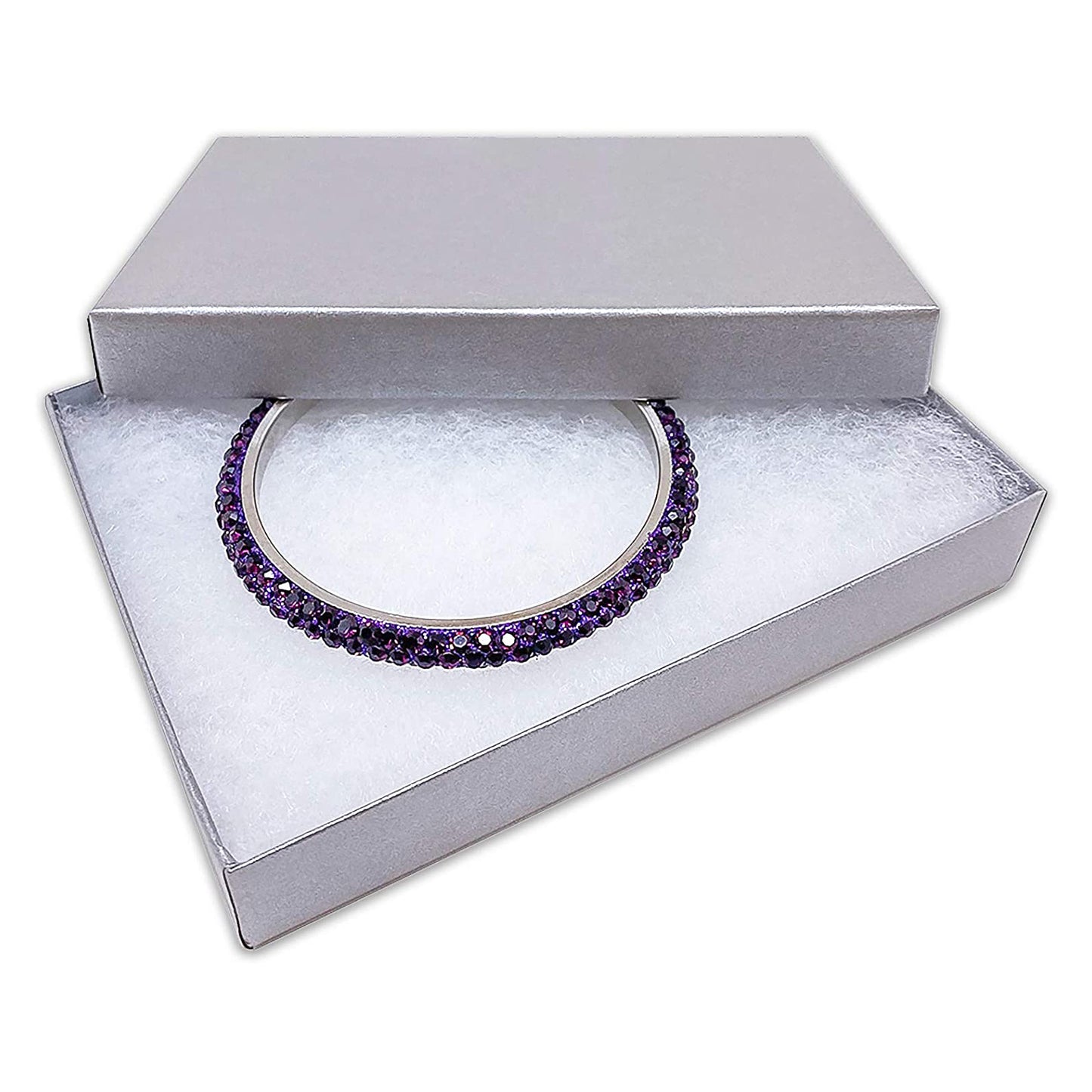 7 1/8" x 5 1/8" Pearl Gray Cotton Filled Paper Box