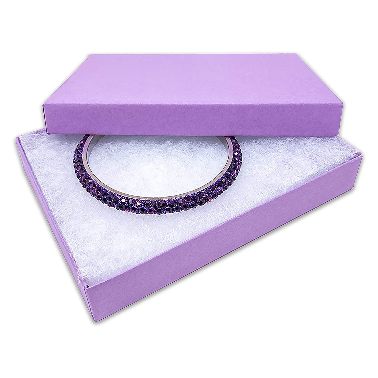 7 1/8" x 5 3/16" Matte Purple Cotton Filled Paper Box