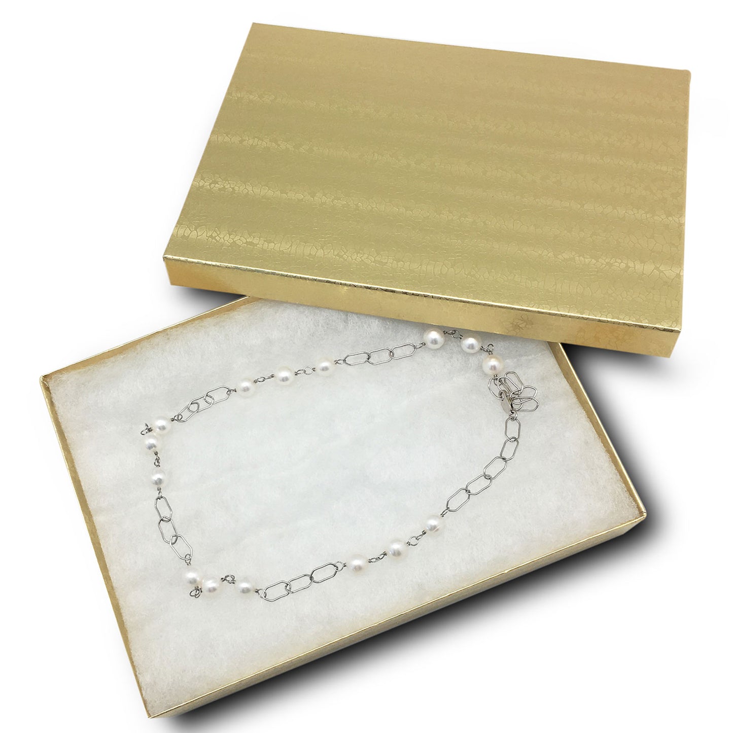 7 1/8" x 5 1/8" x 1 1/8" Gold Cotton Box