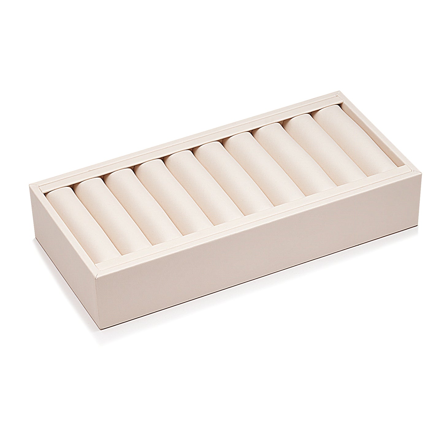 7 3/4" x 4" White Leatherette Ring or Earring Display