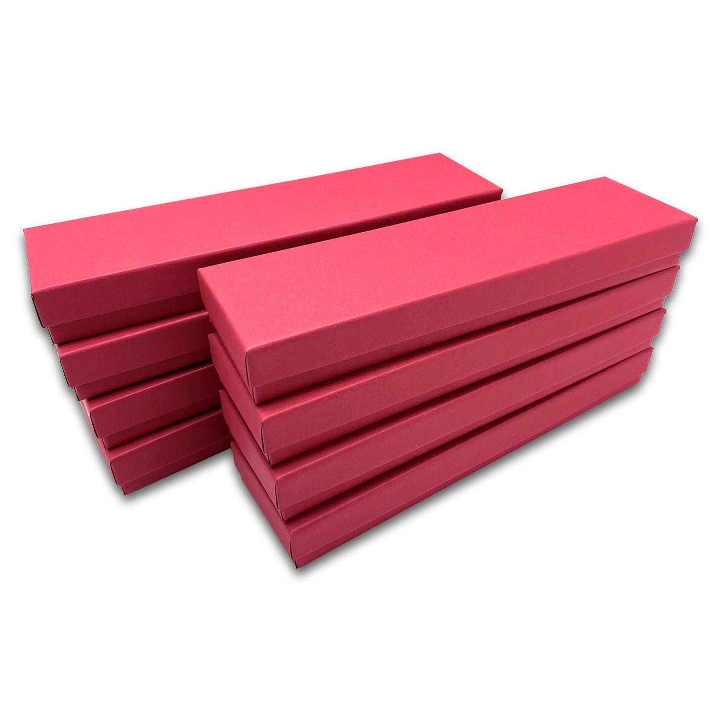 8" x 2" x 1" Matte Red Cotton Filled Box