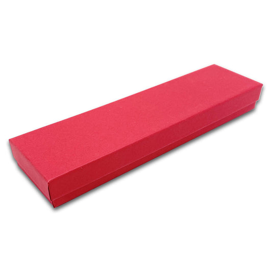 8" x 2" x 1" Matte Red Cotton Filled Box