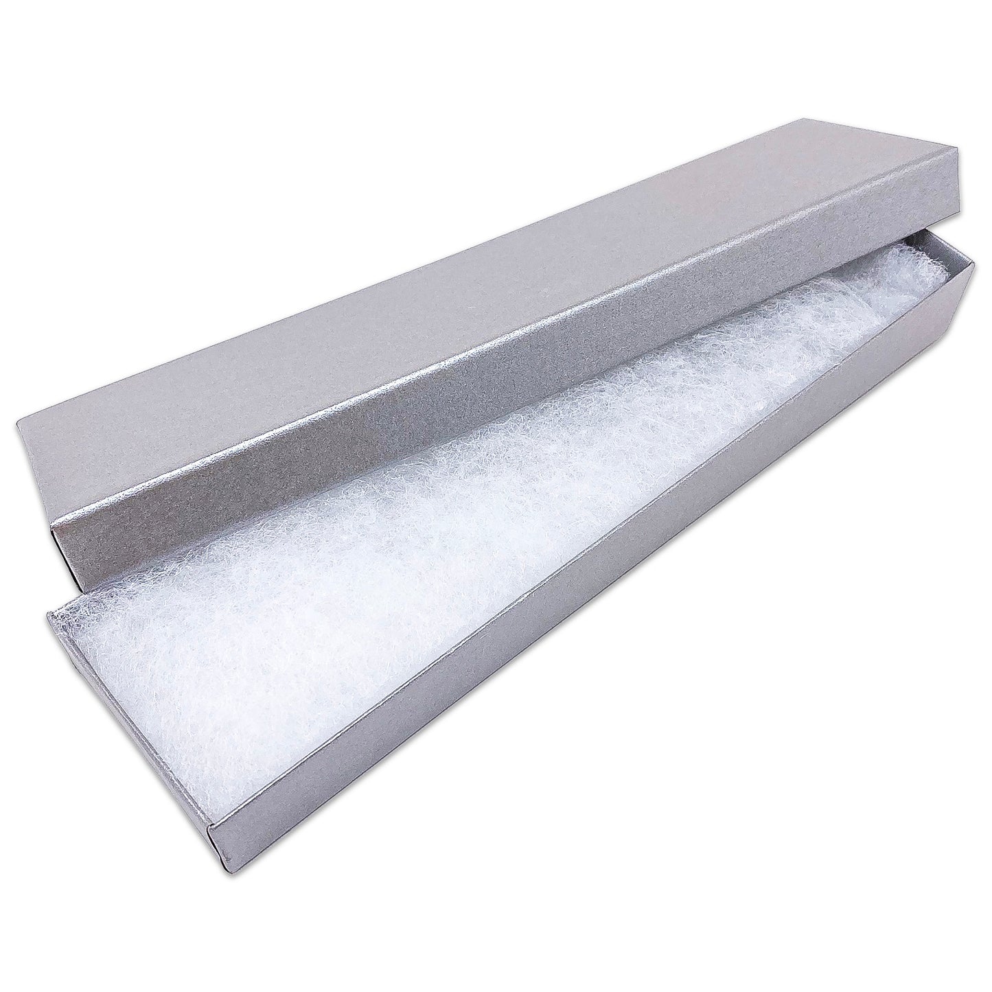 8" x 2" x 1" Pearl Gray Cotton Filled Box