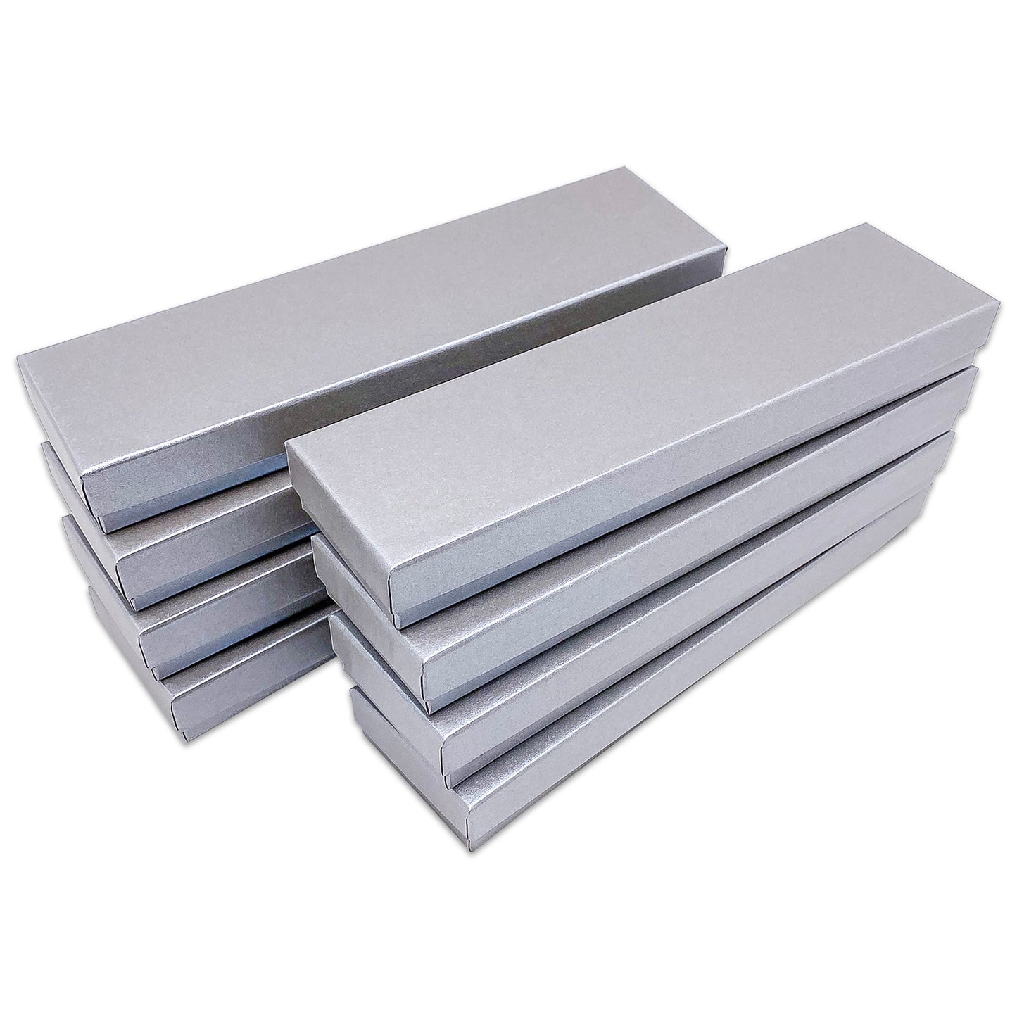 8" x 2" x 1" Pearl Gray Cotton Filled Box