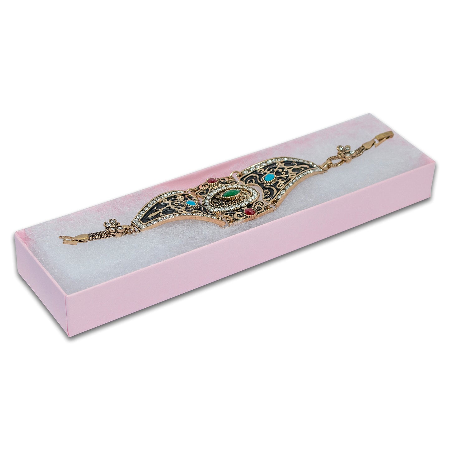 8" x 2" x 1" Pink Cotton Filled Box