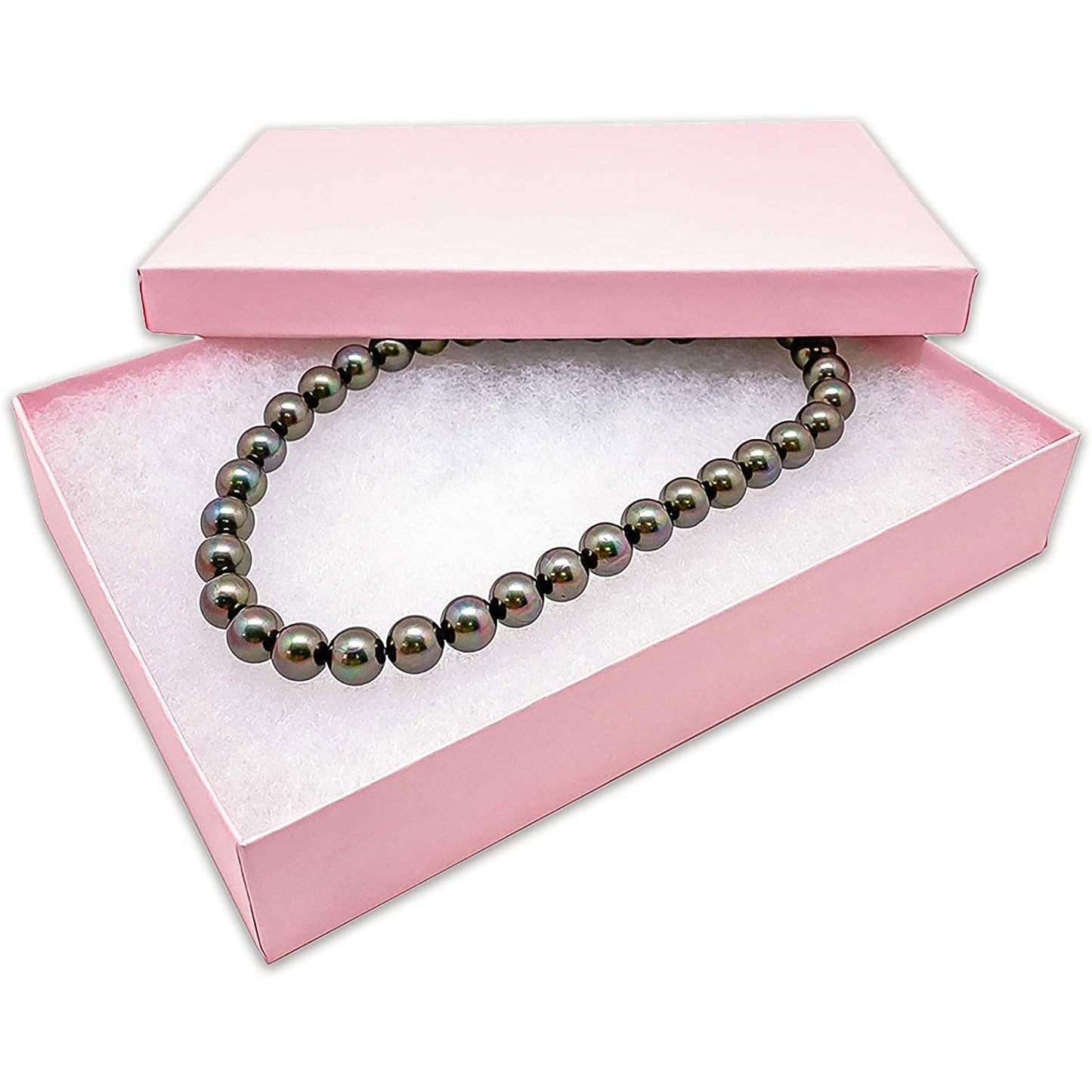 8 1/8" x 5 5/8" x 1 3/8" Pink Cotton Filled Paper Box