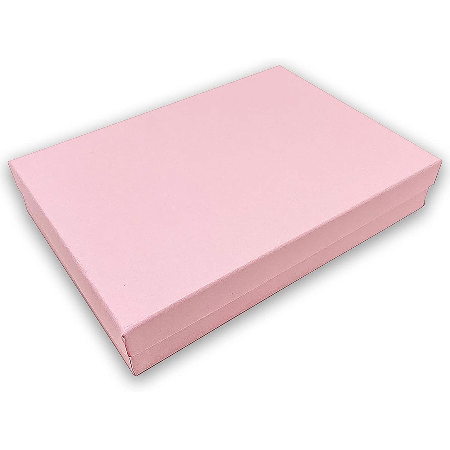 8 1/8" x 5 5/8" x 1 3/8" Pink Cotton Filled Paper Box