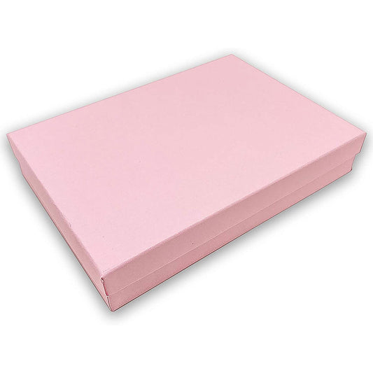 8 1/8" x 5 5/8" x 1 3/8" Pink Cotton Filled Paper Box