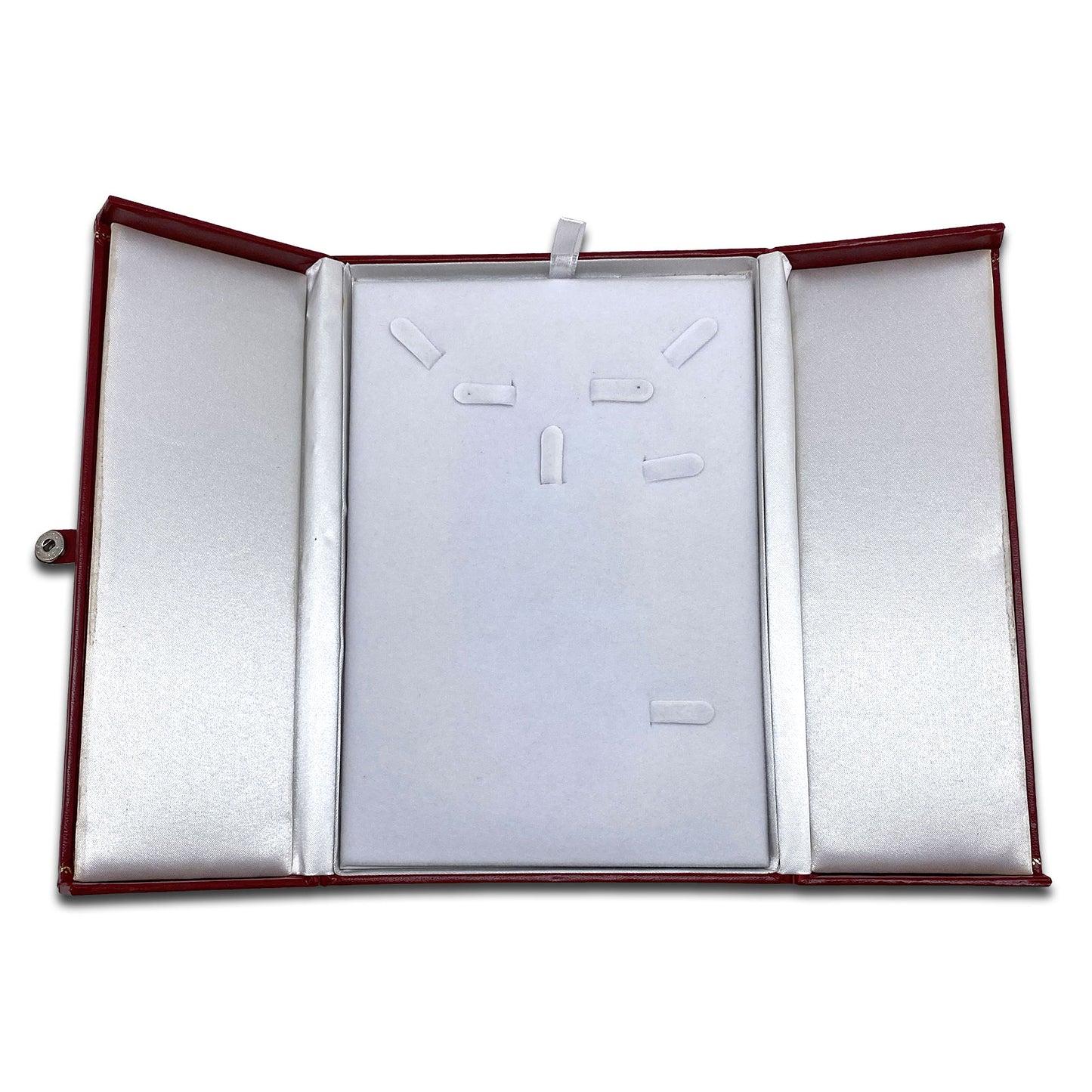 8 1/8" x 6 5/8" Two Door Red Deluxe Leatherette Combination Jewelry Display Box