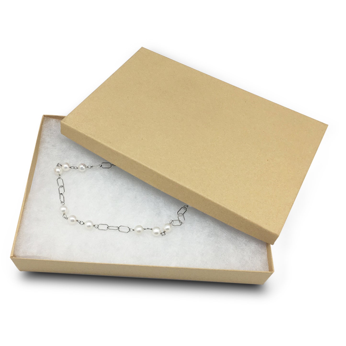 8 1/8" x 5 5/8" x 1 3/8" Kraft Cotton Filled Paper Box