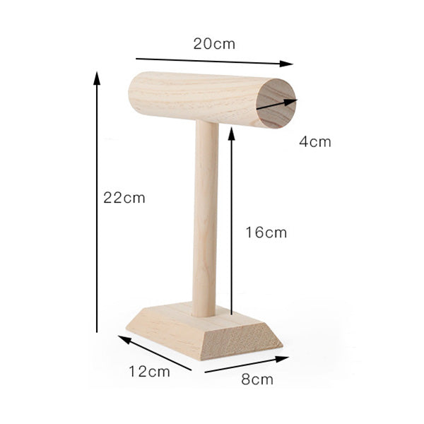 8.5" Tall Natural Wood Single Round T-Bar Bracelet Display