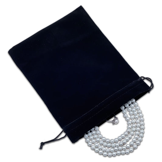 8" x 10" Black Velvet Drawstring Pouch