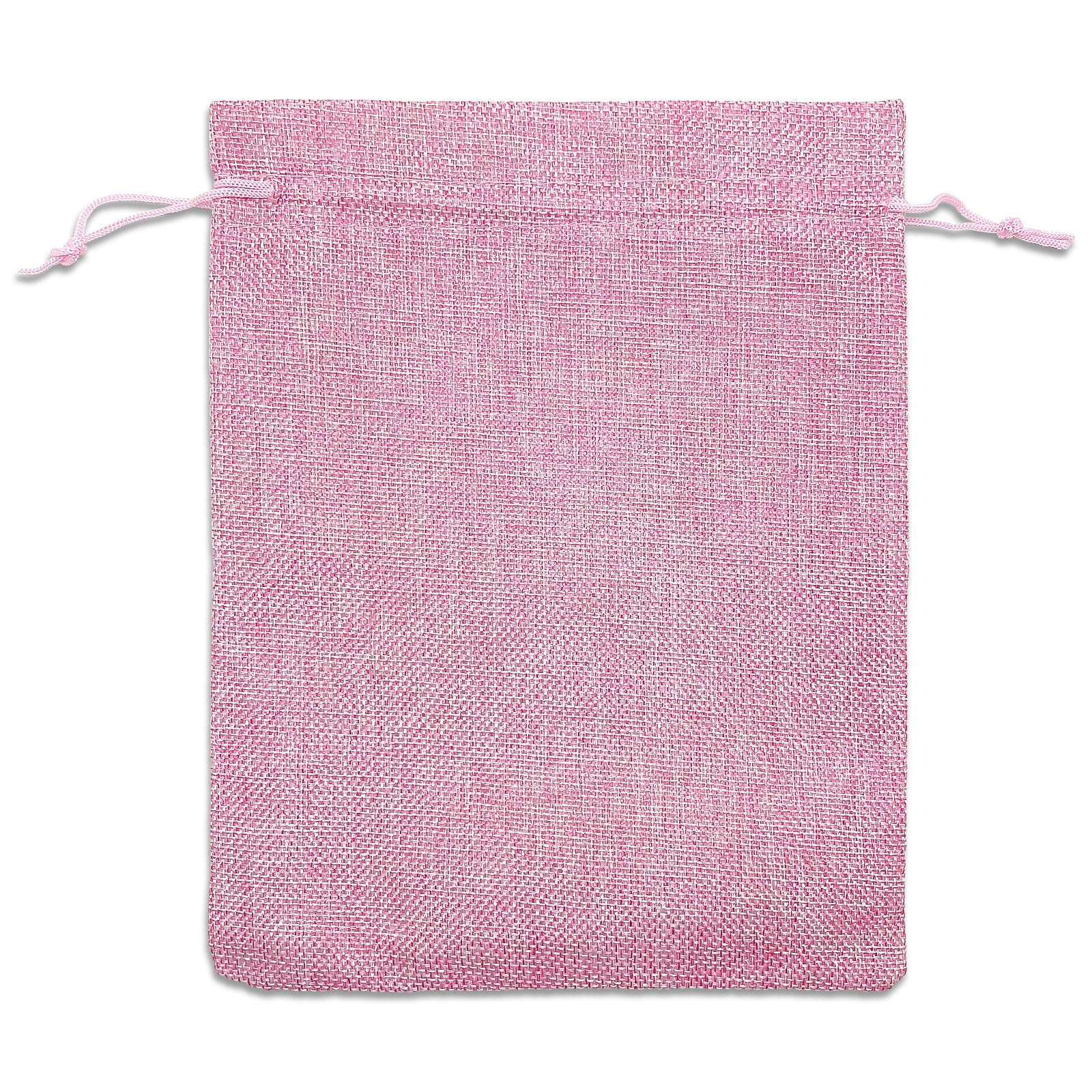 8" x 10" Pink Linen Burlap Drawstring Gift Bags