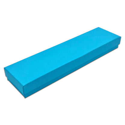 8" x 2" x 1" Azure Blue Cotton Filled Box