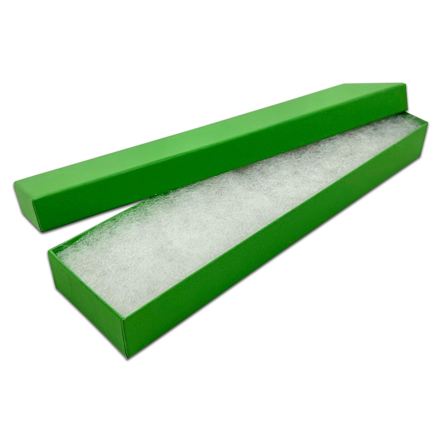 8" x 2" x 1" Light Green Cotton Filled Box