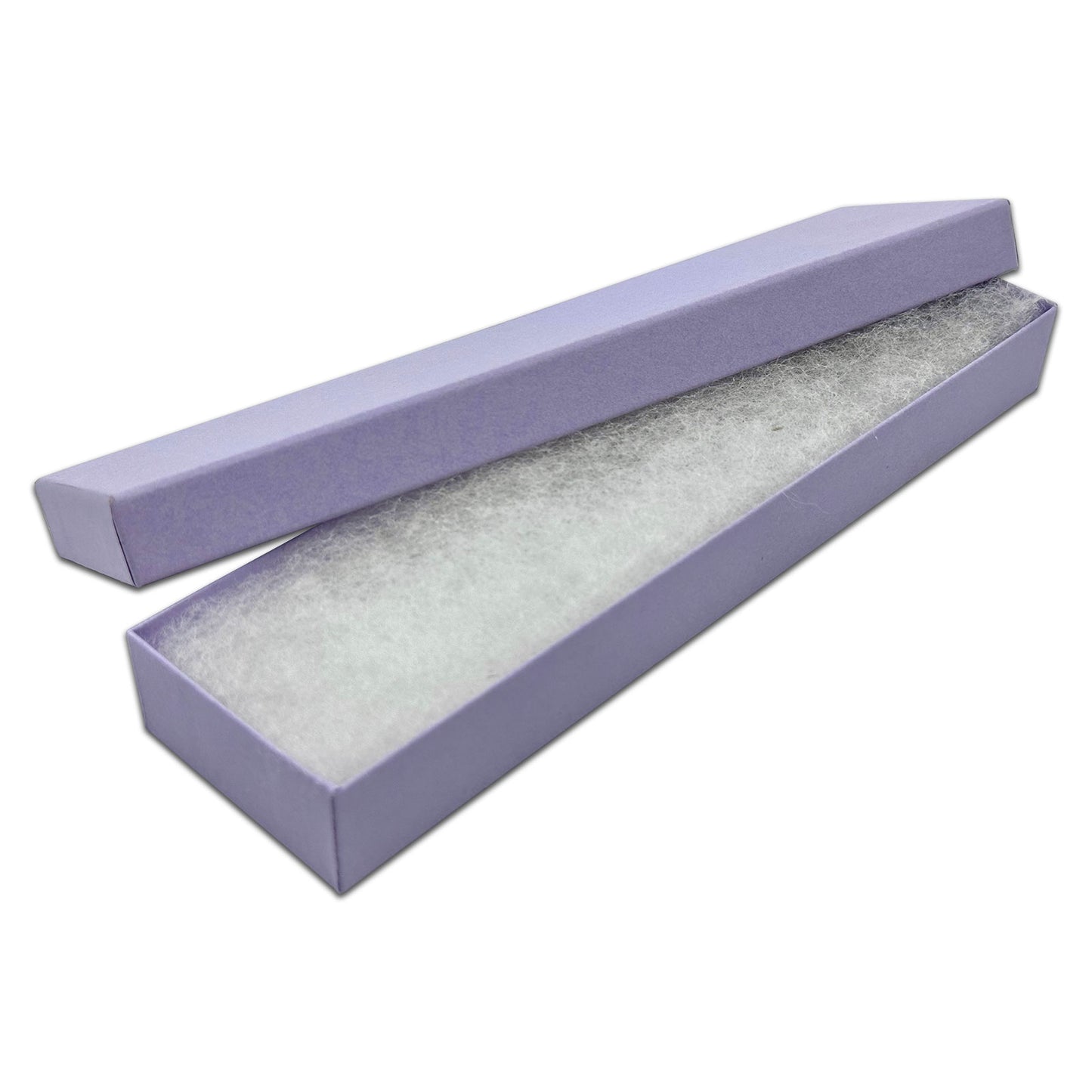 8" x 2" x 1" Light Lavender Cotton Filled Box