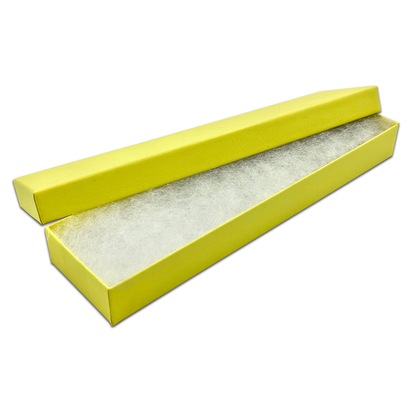 8" x 2" x 1" Mustard Yellow Cotton Filled Box